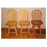 (3) High Back Swivel Bar Stools