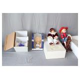 Hamleys Heritage Bears, The Hamilton Collection 'Janey' Porcelain Doll, The Hamilton Collection 'Dakota' Porcelain Doll, and World Gallery 'Bridget' Porcelain Doll