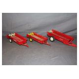 (2) ERTL International Harvester Manure Spreader, and ERTL Massey-Ferguson Manure Spreader