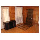 Wooden Display Cabinet with Light, and TV Cabinet on Wheels