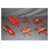 TrueScale 2-Wheel Tilt Bed Trailer, Tru Scale Manure Spreader, TruScale Sickle-Bar Mower, (2) TrueScale Metal Disc Harrow, and TruScale Square Baler
