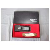 Schrade Scrimshaw Lockback One Blade Pocket Knife with Sheath