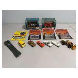 ERTL 1990 Dick Tracy 'Tracy's Car', ERTL 1964 1/2 Ford Mustang, ERTL 1940 Ford Woody Station Wagon (Sheriff), ERTL Lowboy Transport Semi-Trailer, ERTL Mighty Movers Dresser 560B Payloader Wheel Loader