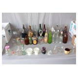 Glass Bottles with Snapping Lids, Glass Derby Decanter, Glass Bottles, Jars, Glass Candy Dish, and Misc. Toy Cars