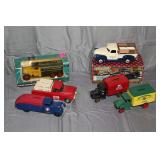 Limited Edition ERTL 1950 Chevrolet Pickup Truck, ERTL 1930 Diamond T 2-1/2 Ton Tanker Truck (John Deere Lube Express), Vintage ERTL Mack Bulldog Coin Bank (Deere Implement Company No. 103), Vintage E