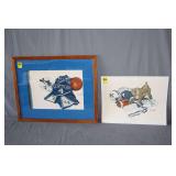 Harold Barnett Wildcat Football Print, and Framed Harold Barnett Wildcat Basketball Print