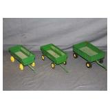 (2) ERTL John Deere Flare Box Wagon and John Deere Wagon