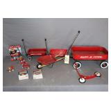 (2) Radio Flyer Wagons, Radio Flyer Scooter, Radio Flyer Wheelbarrow, Radio Flyer Ornaments, Radio Flyer Stuffed Bear and Wagon, and Little Red Racer Wagon