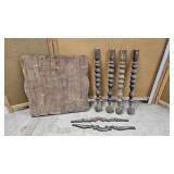 Table Parts w/Huge Brass/Glass Claw Feet