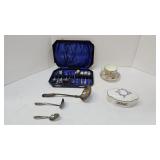Silver Plated Tea Set & Spoons- Limoges Box +