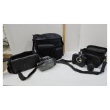 Panasonic Palmcorder & Canon EOS-1 Camera