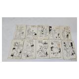 10 WWI Political Cartoon Postcards by E.M.Secor