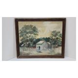 Framed Oil on Canvas Unsigned 18x22