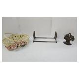 Basket- Sliding Brass Bookends- Doorstop