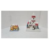 2 Shiny Brite Christmas Houses