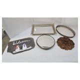 Wood Trivet- Mirror Trays- Slate