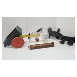 Wooden Horsecart- Pull Toy- Cat- Milk Bottle+