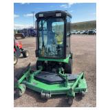 John Deere 1445 series Mower with full enclosed cab, vin#TC1445D090344, hour meter reads 3308, diesel, deck measures 6’-with key (preview and pickup at Fleet)