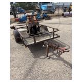 Trailer and Tamper (condition unknown), no title on trailer-buyer will be responsible to go through process if you plan to title, check photo for hitch, tires 4.80-12, they are cracked. Preview & pick