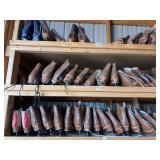 Ice skates (Brown) various sizes -check all photos - 3 Shelves.  No preview.  Bring bags to load.   Pickup Ice and Events Center