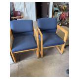 Two blue side chairs.  Preview & pickup BOPU shop