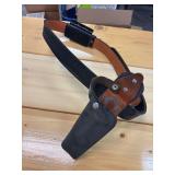 Quick draw revolver, gun holster with belt and cylinder clip holders