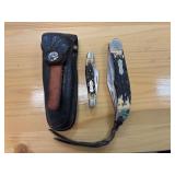 Uncle Henry knives large and small - with leather sheath