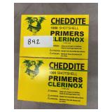 Two boxes of Cheddite, 1000 shotshell primers