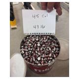 Coffee can full of 45 caliber bullets 43 pounds