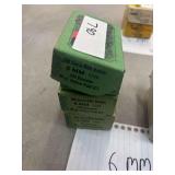 Three boxes of Sierra 6MM bullets, 85 grain