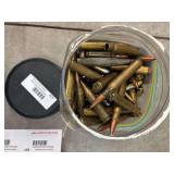 Container of miscellaneous, random rifle ammo