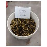 Bucket full of 9 mm brass 27 pounds