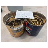 Two coffee cans of 308 win brass total 10 pounds