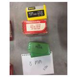 Three boxes of miscellaneous 8 mm bullets - all full