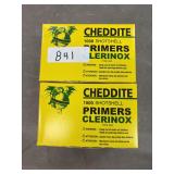 Two boxes of Cheddite, 1000 shotshell primers