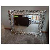 29x37 beveled edge wall mirror in a very fancy silver frame