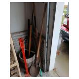 Long handled yard tools, planter, t post puller etc...