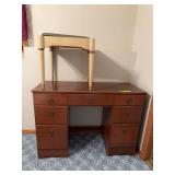 17D x 42L x 30H desk with sewing seat and contents