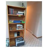 9D x 25L x 66H bookshelf with office supplies, books, brother printer etc
