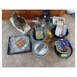 Kitchen items includes cooking liners, baking pans, Sunbeam food processor and more