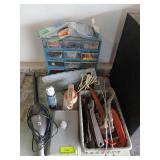 Hand vac, pipe wrench, cresent wrench, C clamps, assortment drawer and more