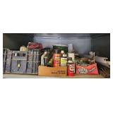 Paints, auto fluids, new off road lights, trailer stake brackets etc...