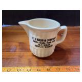 FJ Kroger & Company Ely, Solon, Rowley, Walker creamer, small chip on spout