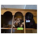 Rabbit fur black teddy bear, brown teddy bear