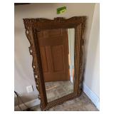 27x50 gilt framed wall mirror w beveled edge