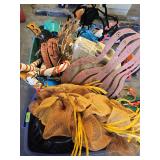 3 large totes of Halloween decorations