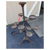 Cast iron violet planter 42” tall