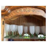 Pfaltzgraff stemware and two bone china candleholders