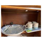 Sanyei serving bowls, Christmas tray and mugs, deviled egg tray