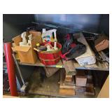 Milk crate, deer repellant, rubber coating, oil, aluminum all thread, misc steel, mower blades etc...
